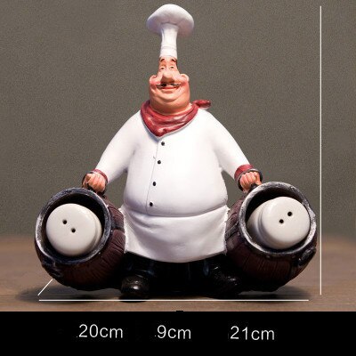 European Retro Resin Chef Function Small Decoration Restaurant Bar Cafe Home Decoration: 4