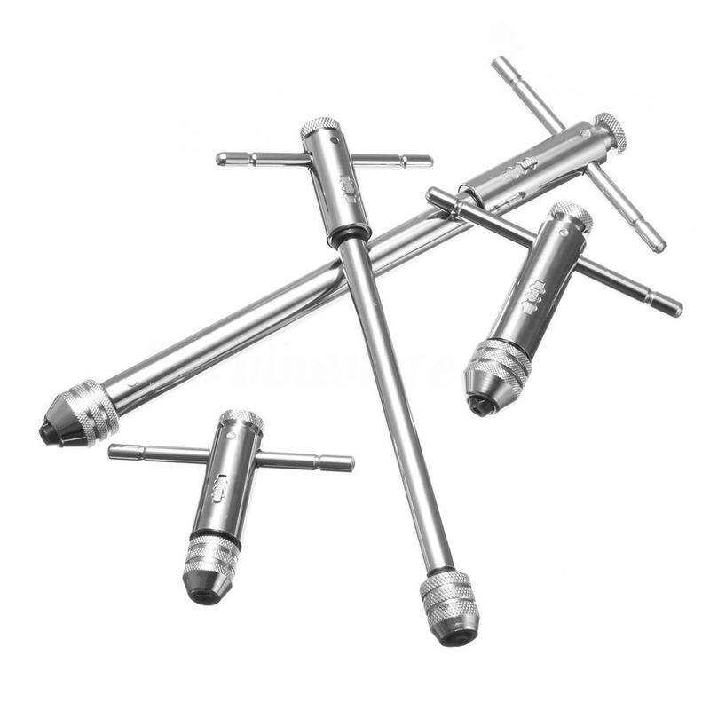 1Pc M3-M8 M5-M12 Verlengen Omkeerbare T Bar Handle Ratchet Voor Tap Sterven Kranen Sleutels Draad Tapping Wrench Verstelbare Houder tool