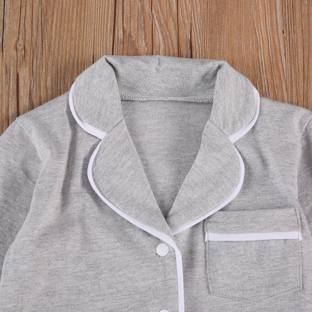 2- delige pyjamaset voor peuters, meisjes, jongens, lange mouwen, revers, knopen, overhemd, top en broek, katoenen casual, huiskleding, nachtkleding, nachtkleding