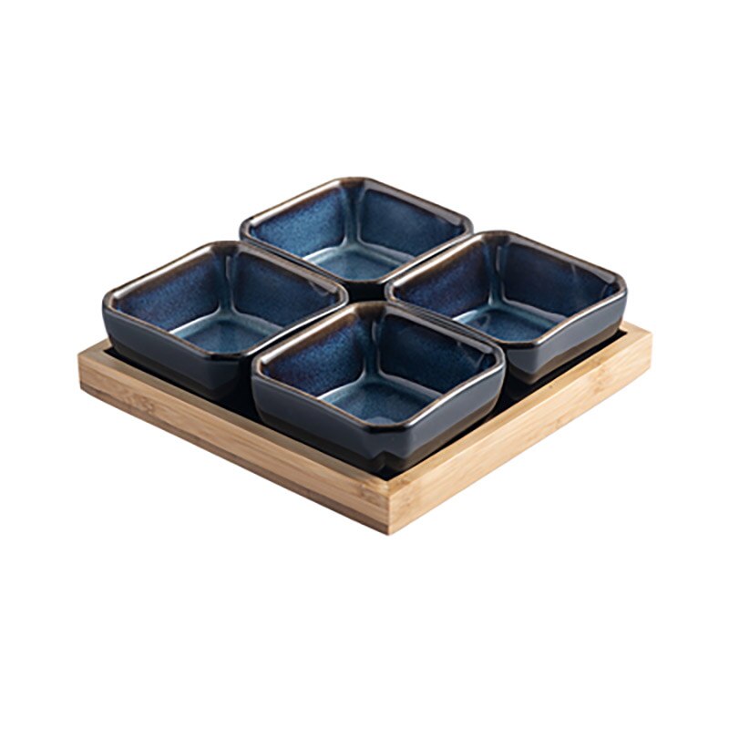 Fruit snack plate, ceramic pot restaurant side dish dipping saucer, dried fruit plate, divided snack plate: D1