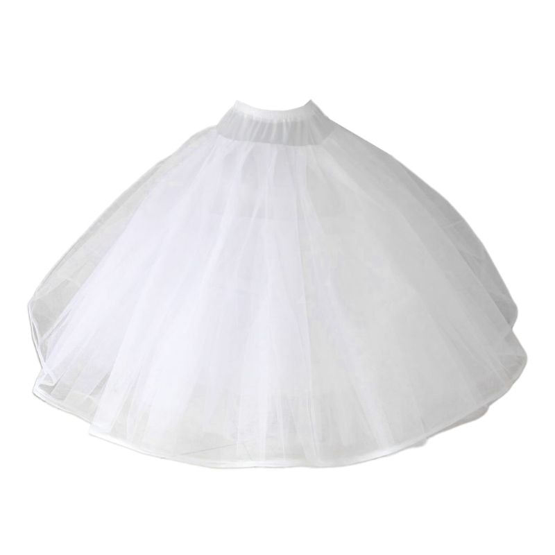 Mujer 8 capas tul vestido de novia enaguas vestido de novia sin anillos noche Prom crinolina medio resbalón inflado Underskirt