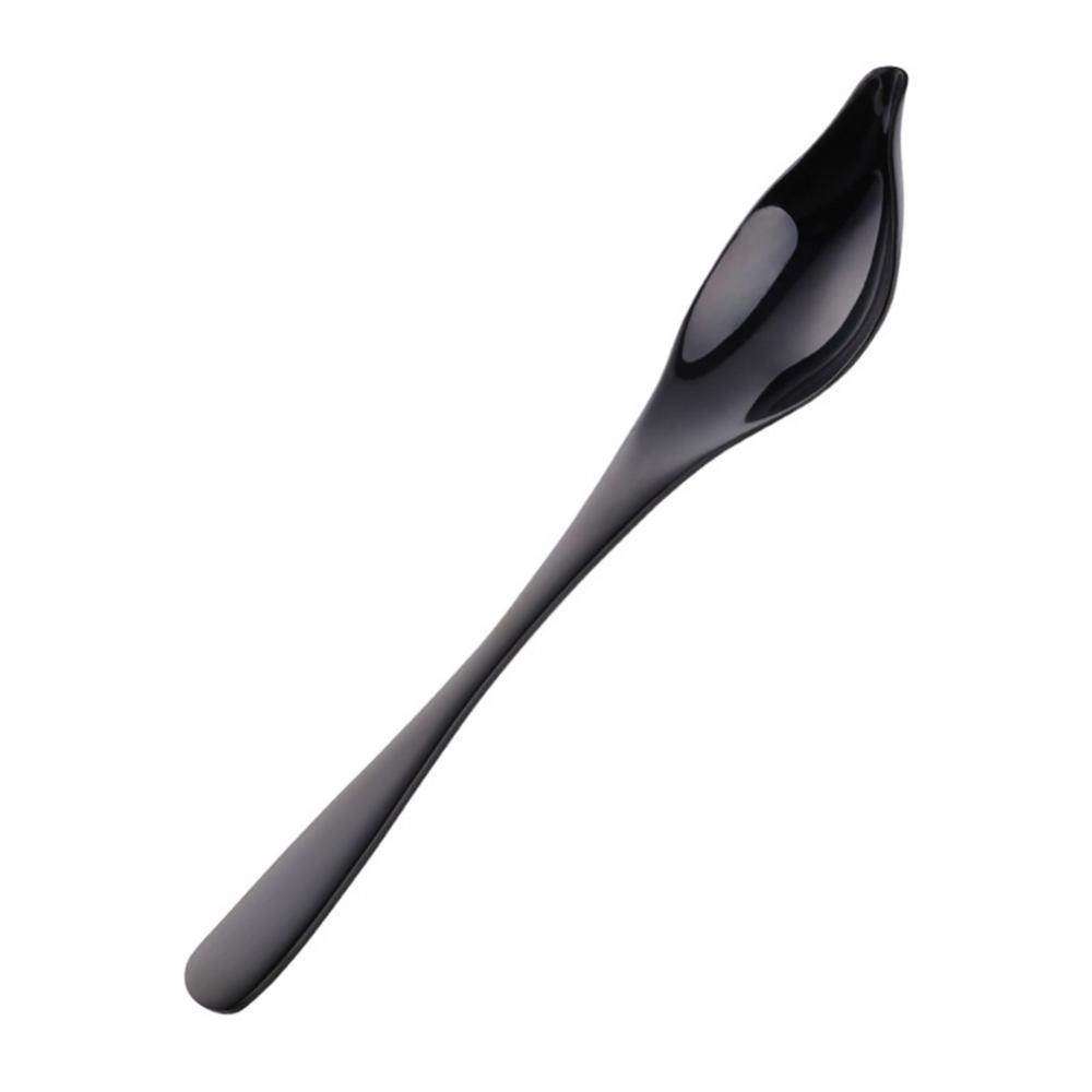 Stainless Steel Long Handle Duck Mouth Sauce Spoon Scoop Tableware Cooking Tool Coffee Spoon Chef Mini Cake Decoration Pencil: black