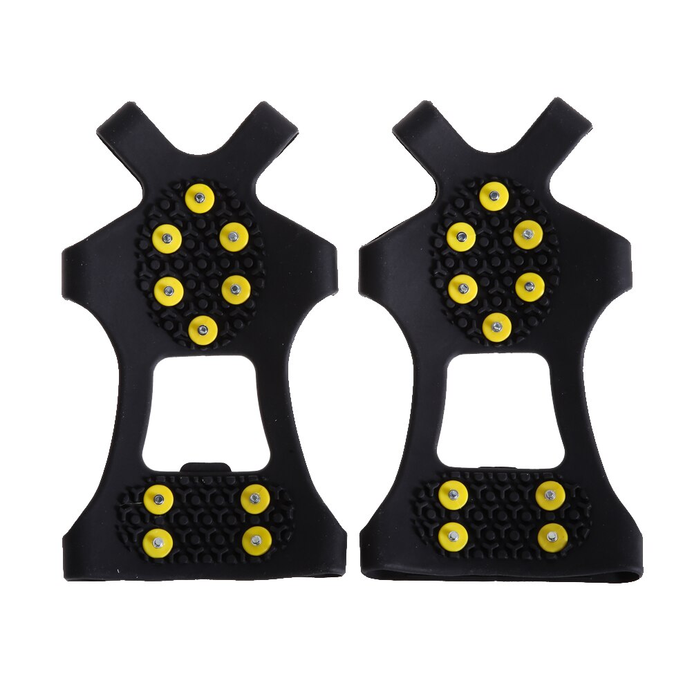 10 noppen universele ijs sneeuwschoen spikes handgrepen schoenplaatjes stijgijzers winter klimveiligheidstool antislip schoenen spikes hoes sml xl: M