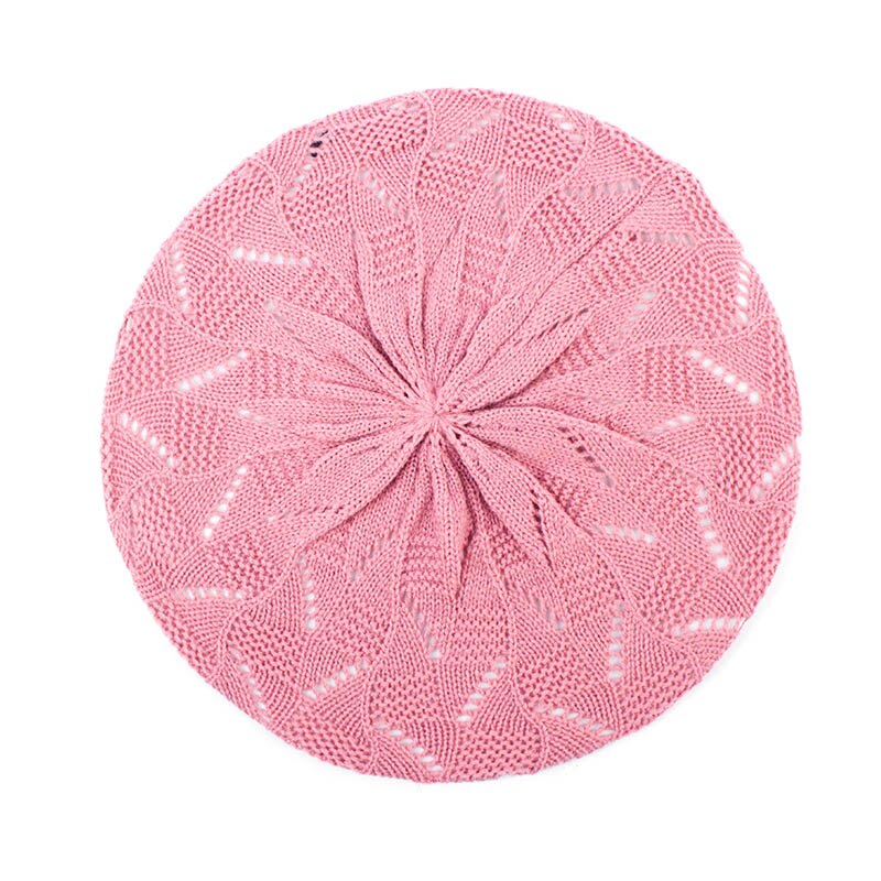 Women's Berets Autumn Knitted Acrylic Beret Hat for Female Womans French Artist Red Berets boinas para mujer GS113C: Pink