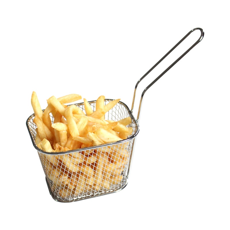 Mini French Deep Fryers Basket Net Mesh Fries Chip Kitchen Tool Stainless Steel Fryer Home Mini French Fries Baskets Strainer