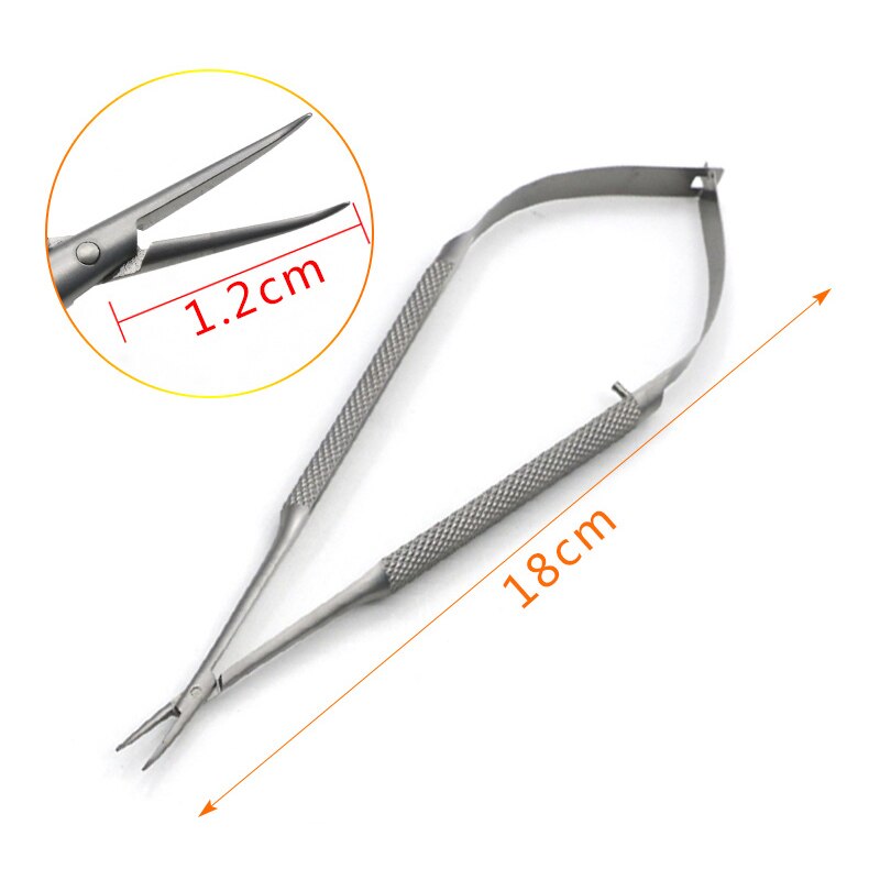 Micro schaar roestvrij staal titanium legering chirurgisch fijne instrumenten straight puntige tip 12 14 16 18 cm: G