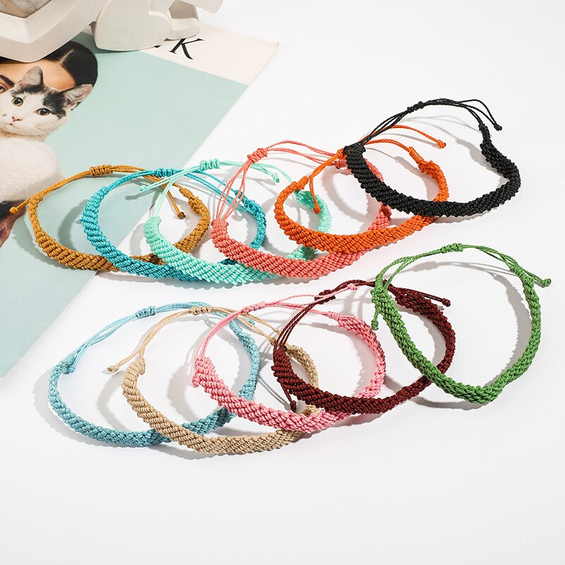 Meetvii voksstreng vævet armbånd til kvinder venskab boho håndlavede smarte pigesmykker