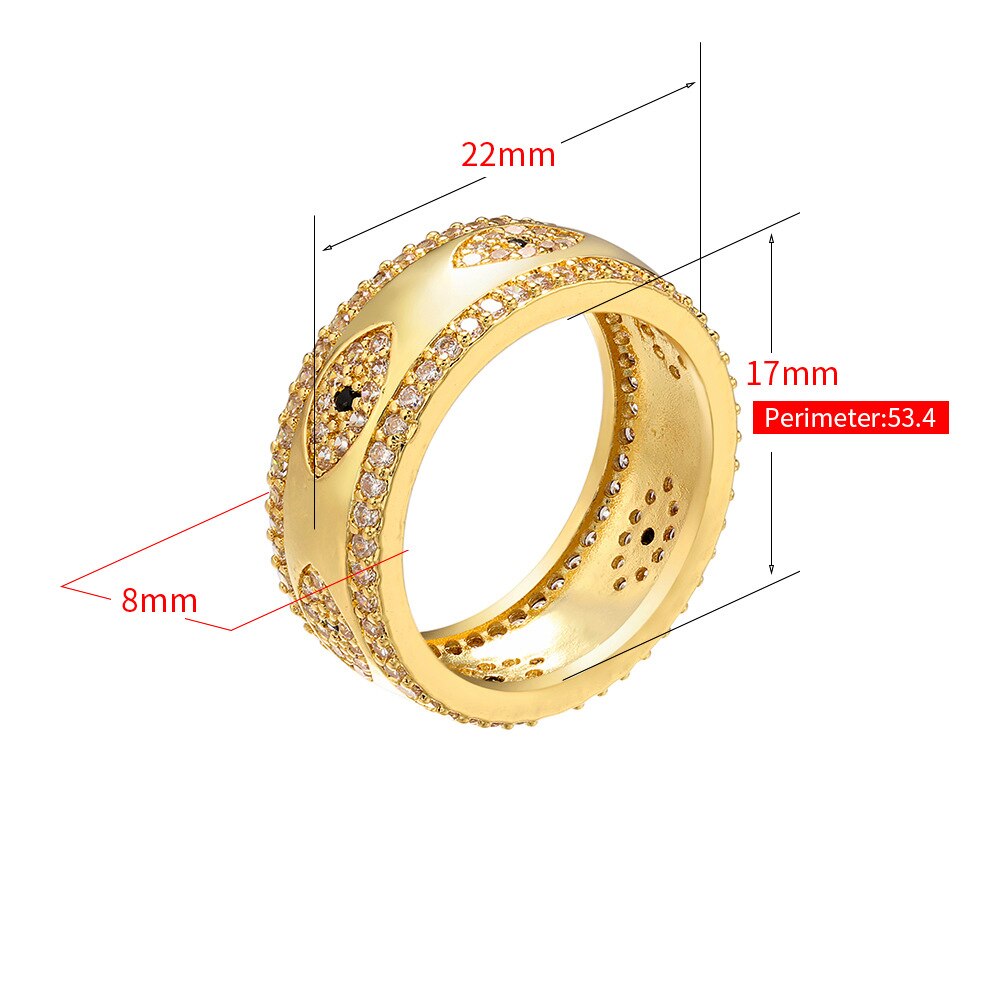 Glück Auge Mikro Pflastern Türkische Bösen blick Ring Gold Silber Farbe Hochzeit Band Ring Party für Frauen Mädchen Schmuck LE477