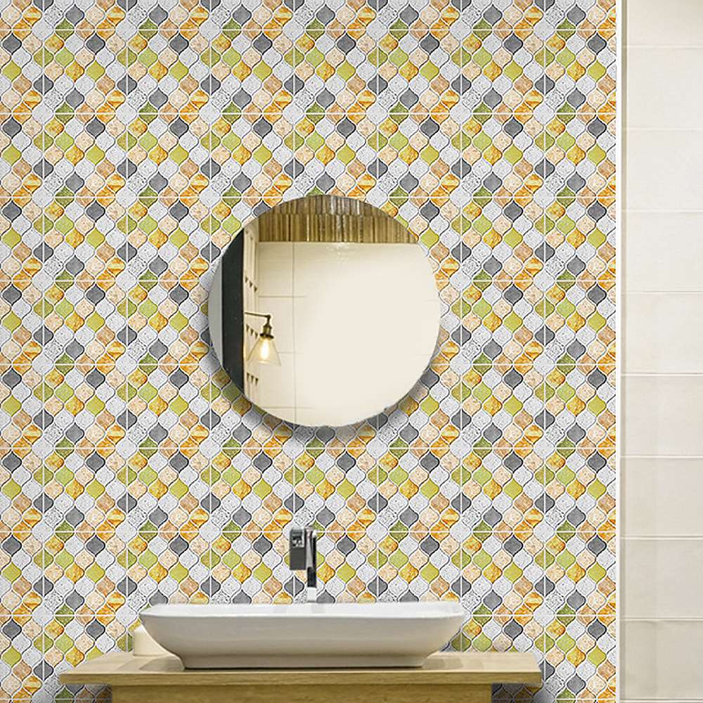 10 Pcs/Set Tile Stickers Wall Panel Sticker Mosaic Wallpaper For Bathroom Kitchen Self-adhesive Waterproof Wall Tile Decoration