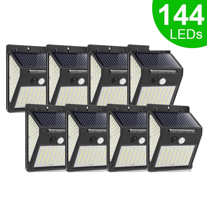 100/144 Led Outdoor Solar Light Motion Sensor Wandlamp Waterdichte Zonne-energie Pathway Licht