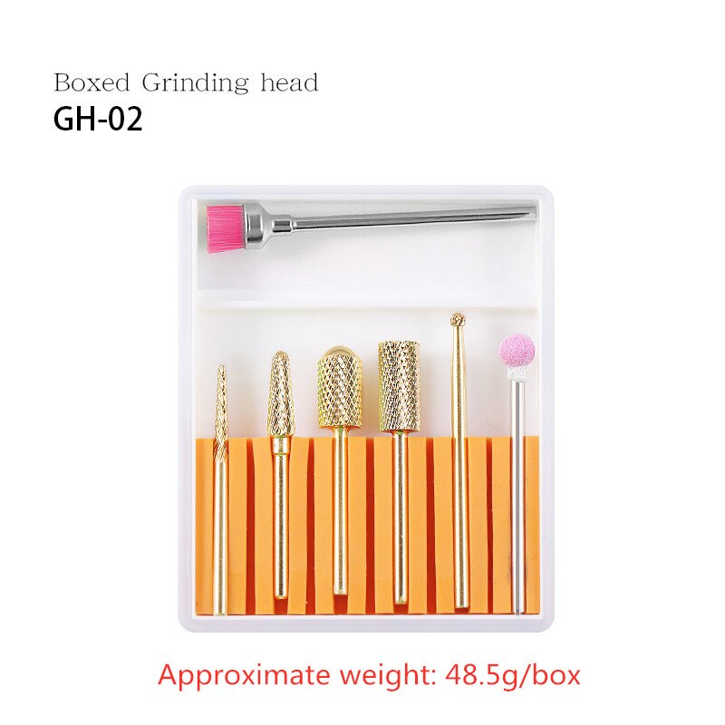 7Pcs/Set Tungsten Steel Nail Drill Bit Drill Ceramic Nails Things Punte Fresa Unghie Head Sanding for Nail Art: gj0389-02