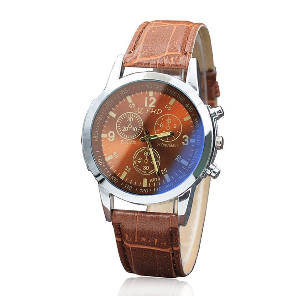 Mode Eenvoud Lederen Band Heren Horloges Riem Sport Quartz Uur Analoog Horloge Ronde Geval Quartz Horloge