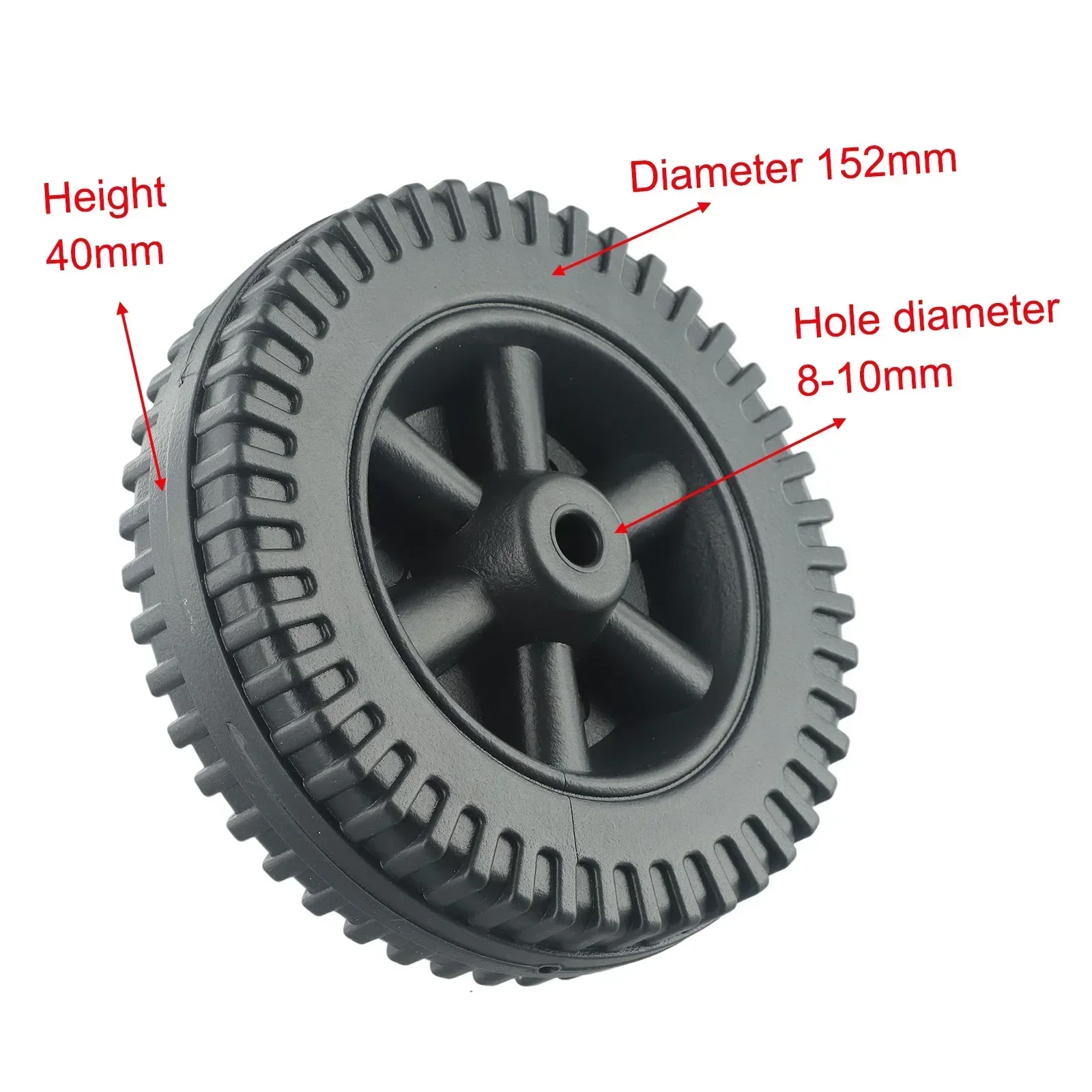 2pcs BBQ Grill Wheels 6" Oven Accessories 6 Inch Blow Molded Wheel Replacement Barbecue 8-10mm Hole Backyard Garden Tool Parts