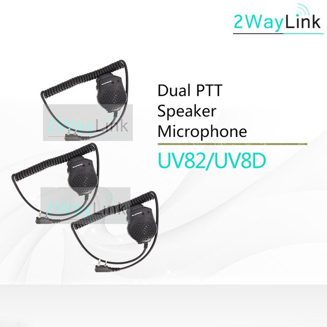 Dual Ptt Oortelefoon Mic Speaker UV-82 UV-8 UV82L UV-89 Uv 82 UV-82 Plus UV-82TP GT-5TP UV-82HP UV-82HX Headset Voor Baofeng uv 82: 3 PCS