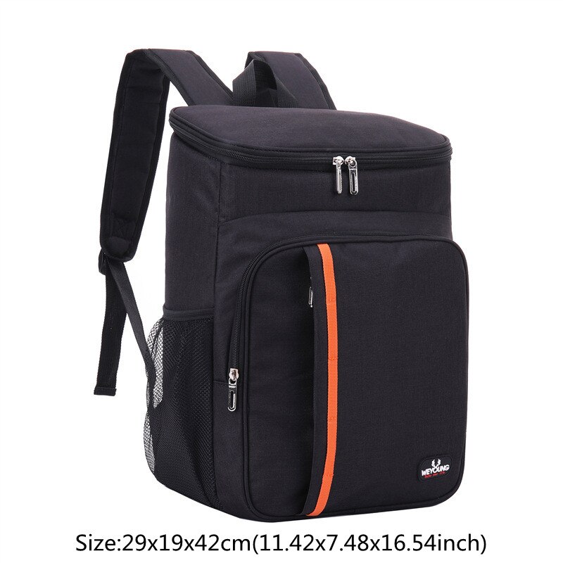 Sac à dos isotherme pour pique-nique, de nourriture, glacière, pour déjeuner, Camping, réfrigérateur, accessoires, fournitures: A Black
