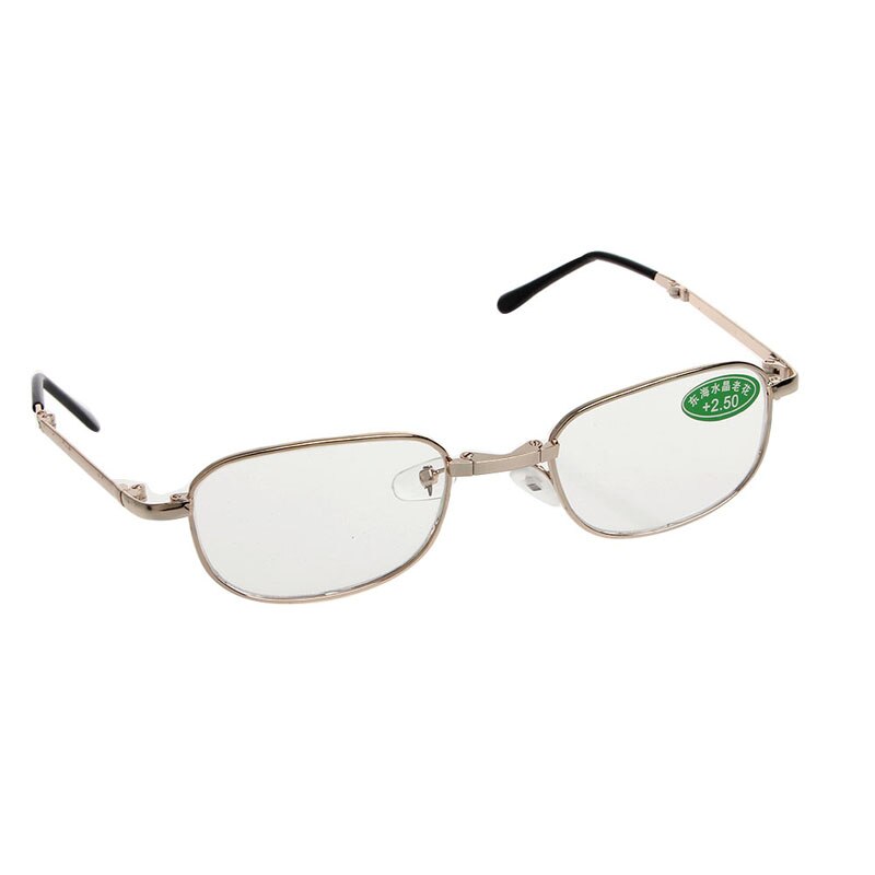 Vrouwen Mannen Metalen Frame Vouwen Leesbril Met Case Sterktes + 1.00 Tot + 4.00