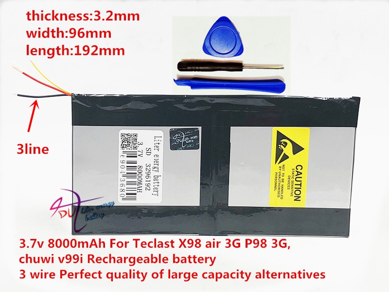 3,7 v 8000mAh 3296192 Für Teclast X98 air 3G P98 3G Tablet PC Batterie 3 draht X98 x98 AIR p98 X98 P98HD P98