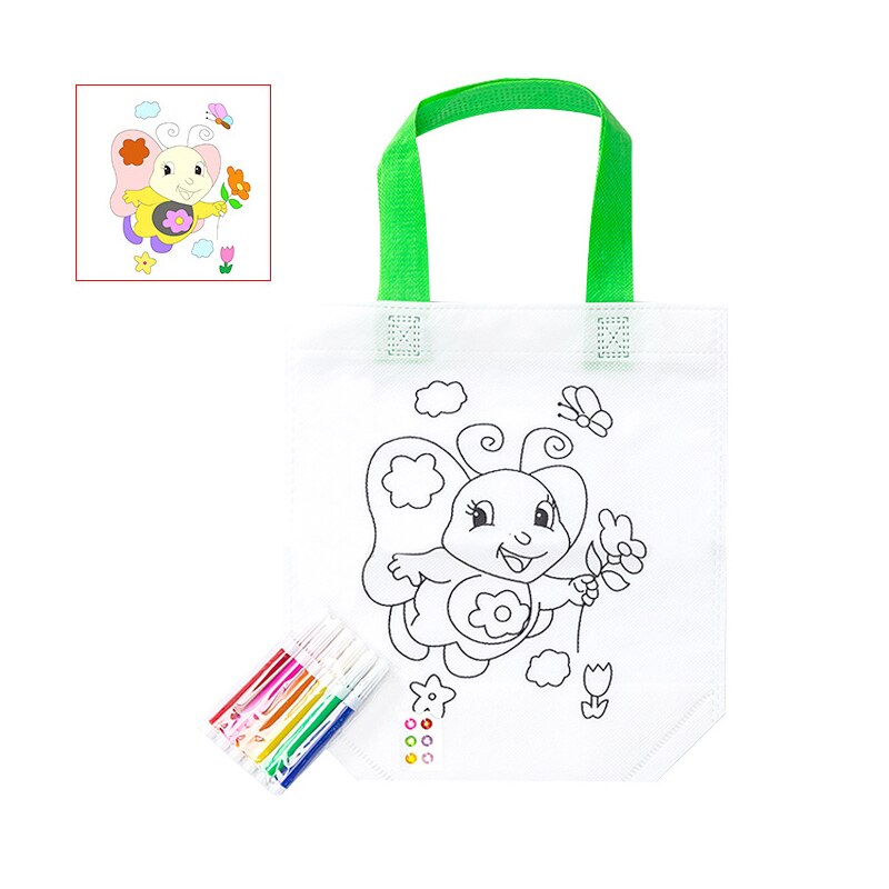 Bambino Giocattolo Fai da Te Dipinta Portatile Borsa di Tela di Scuola Materna Giocattolo Materiale Cornici E Articoli da Esposizione di Giocattoli per Bambini Giocattoli Della Ragazza Kids Crafts Kit Artigianale: 08