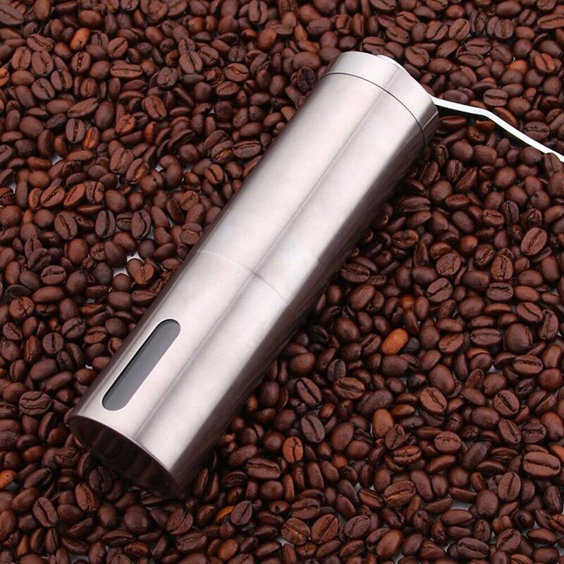 Manual Ceramic Coffee Grinder Stainless Steel Adjustable Coffee Bean Mill with Rubber Loop Ring Easy Clean Kitchen Tools