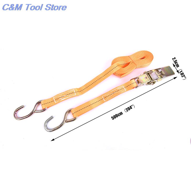 Porable Heavy Duty Tie Down Cargo Strap Luggage Lashing Strong Ratchet Strap Belt With Metal Buckle