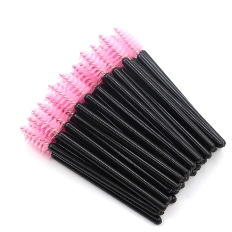 100/50 Mini Wimperborstels Mascara Wands Cosmetica Applicator Microbrush Wenkbrauw Borstel Make-Up Tool Lift Lash Extension Supplies: Beige / Badger
