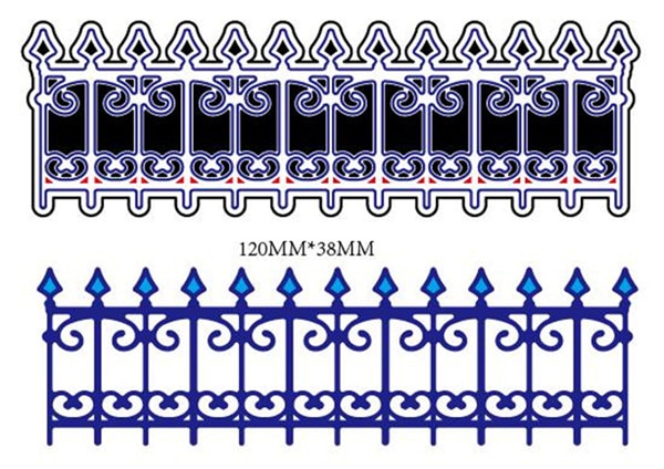 Gate Fence Edge Carbon Decorative Paper Cards Template Scrapbooking Embossing Dies Cut Stencils DIY Handcrafts Decorative Cards