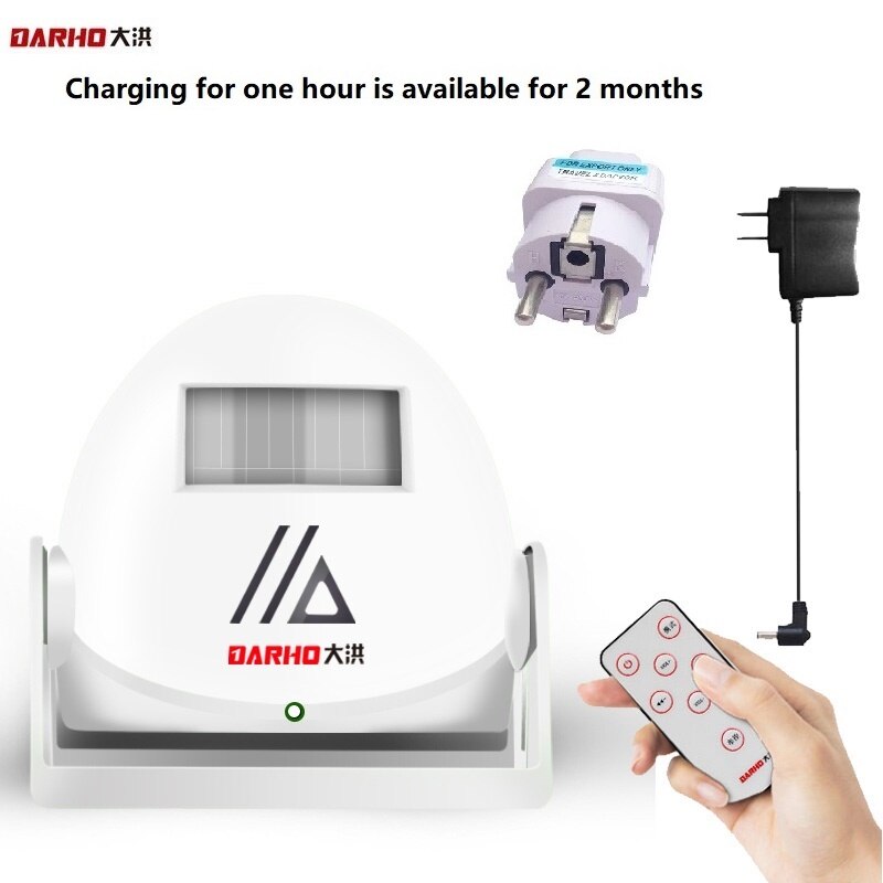 Darho Rechargeable Wireless Visitor Customer Ding-Dong Door Chime Entry Alert Entrance Alarm Greeting Warning Doorbell: WITH EU PLUG