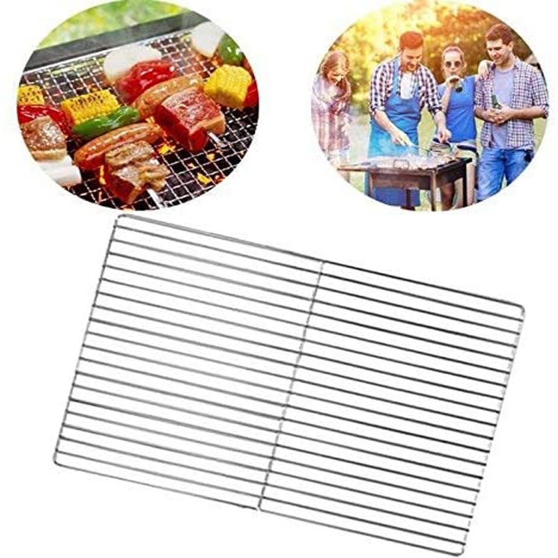 Portable Barbecue BBQ Grill Net Stainless Steel Rack Grid Grate Replacement For Camping Home Outdoor Barbecue Accessories