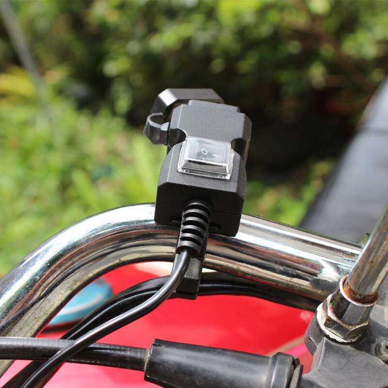 Dual Port USB Wasserdichte Motorrad Lenker Ladegerät Power Plug Adapter Für Handy Dual Port Einfache Installation Bequem