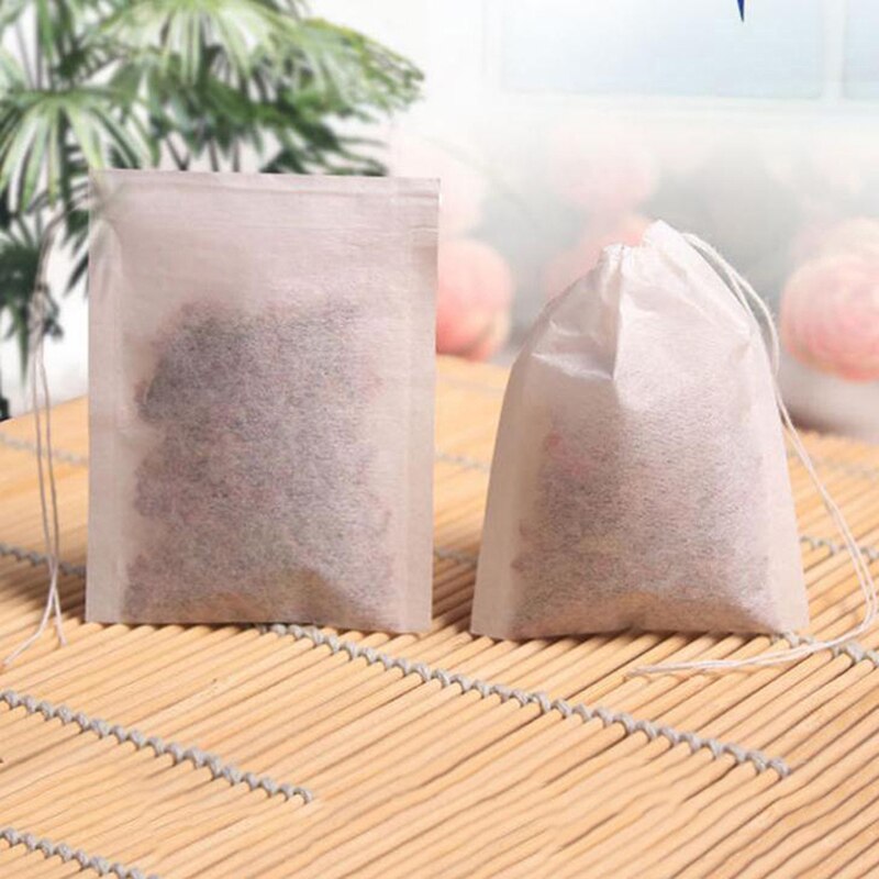 100 Teile/los Tee Tasche Filter Papier Beutel leer Kordelzug Teebeutel Für Kraut Tee