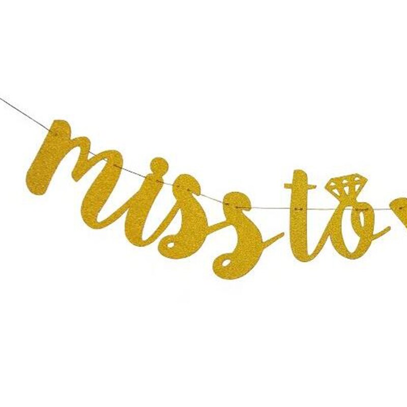 1set Gold Glittery Letters MISS TO MRS banner, miss to mrs sign, for bridal shower decorations, engagement party decorations
