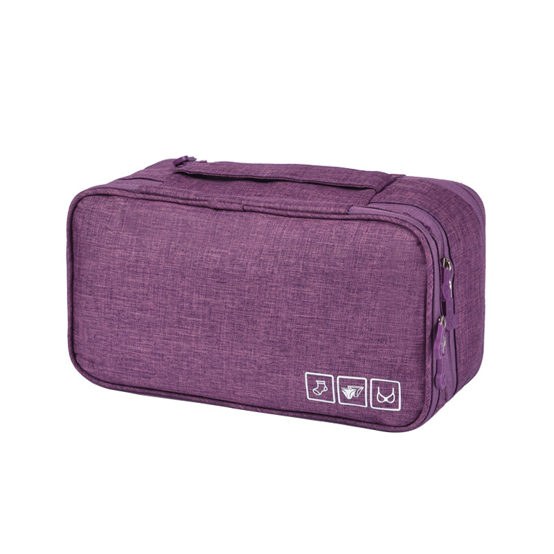 Rejsearrangør bh-tasker vandtæt stort undertøj opbevaringsholder til sok bærbart rejsetilbehør kuffert taske i taske: Lilla