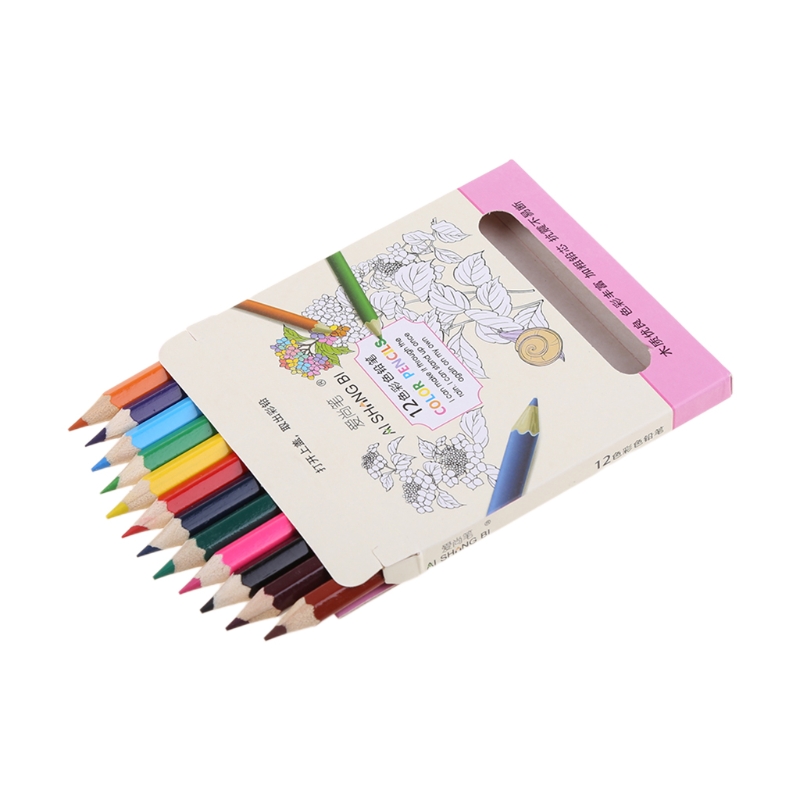 Lápices de colores de madera Natural para dibujo, suministros de bocetos para artista, oficina y escuela, 12/24 unidades