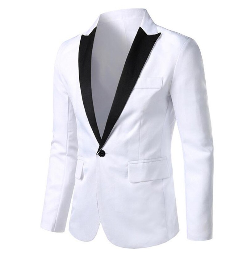 Men's Business Casual Suit Coat Program Host Personality Suit Coat Men's Casual Suit Coat Jacket outre wear Top XXXL: white / XXXL