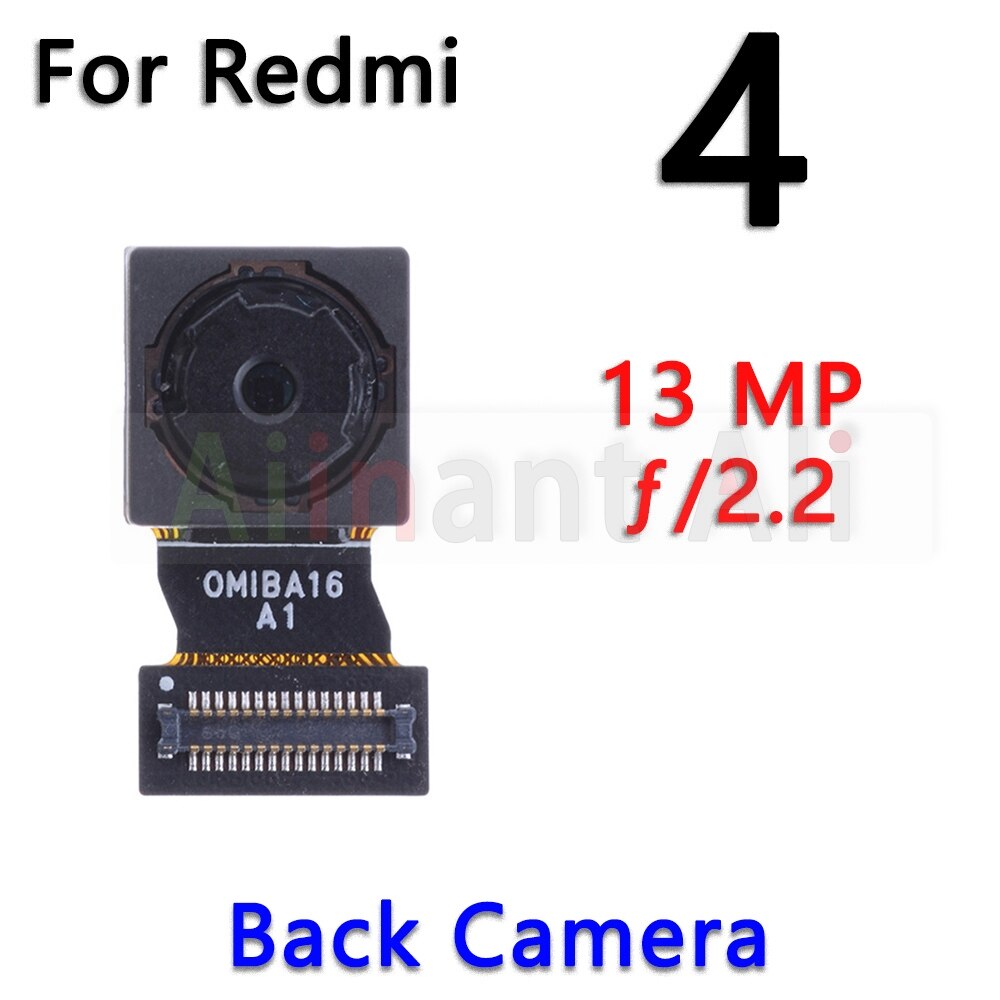 Originele Kleine Front Camera Voor Xiaomi Redmi Opmerking 4 4A 4X Pro Global Belangrijkste Big Back Rear Camera Module Flex kabel: For Redmi 4