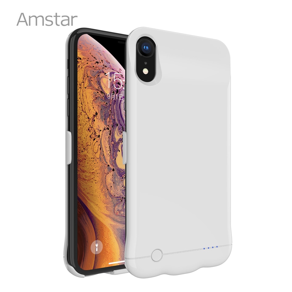 Amstar, fundas de cargador de batería de 5200mAh para iPhone X XR XS, funda de carga PowerBank, fundas traseras de 6200mAh para iPhone XS Max