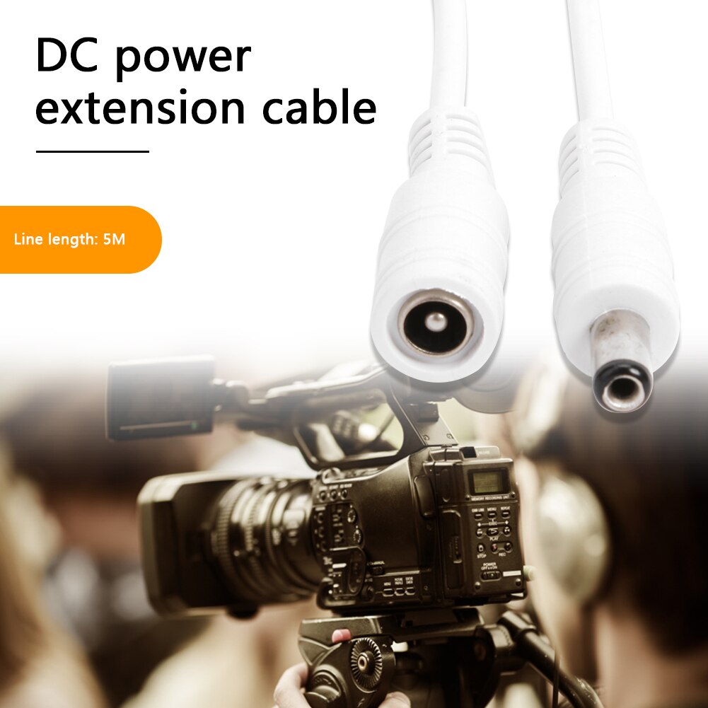 Strømforsyningsledning kabel strøm lille ledning cctv  dc 12v-24v mandlige kvindelige kameraer til husholdnings elforsyninger