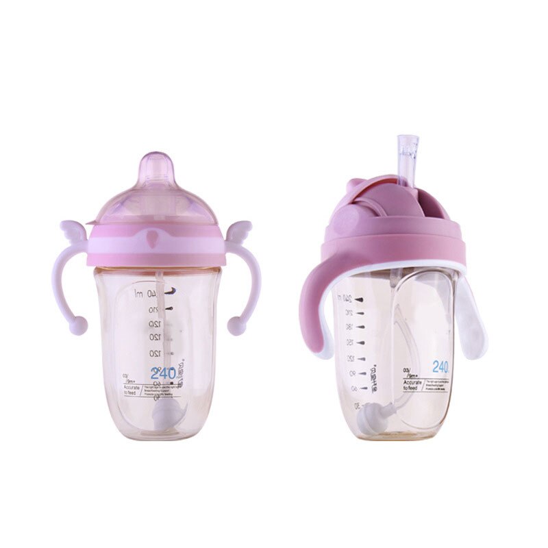Good Healthy Dual Use Baby Bottle Straw Style Drinking Cup Anti-choking Fall Resistant Feeding Nursing Bottle
