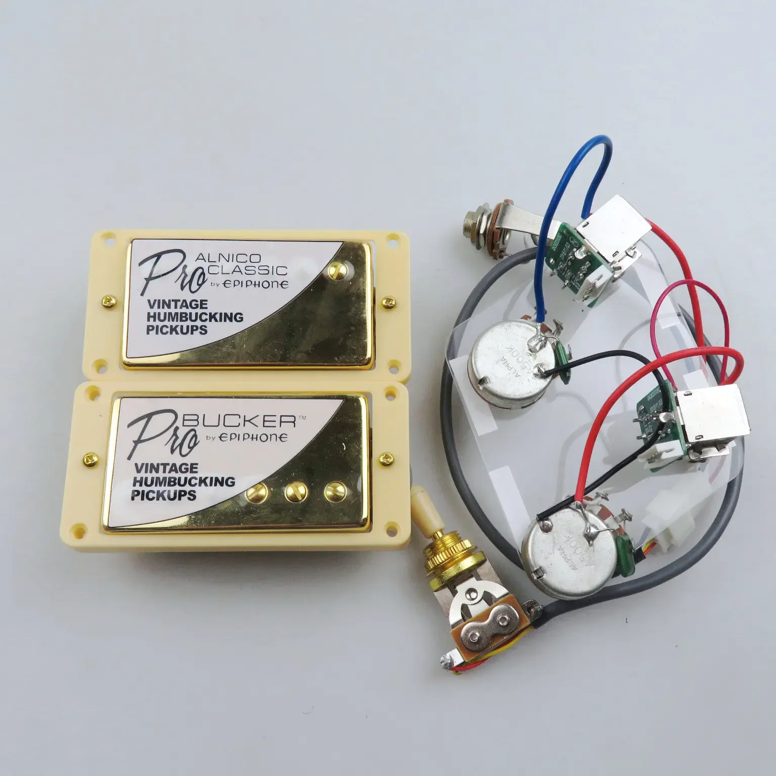 Humbucker Alnico Classic 57 y PRO Bucker pastillas de guitarra arnés de cableado push pull: YELLOW