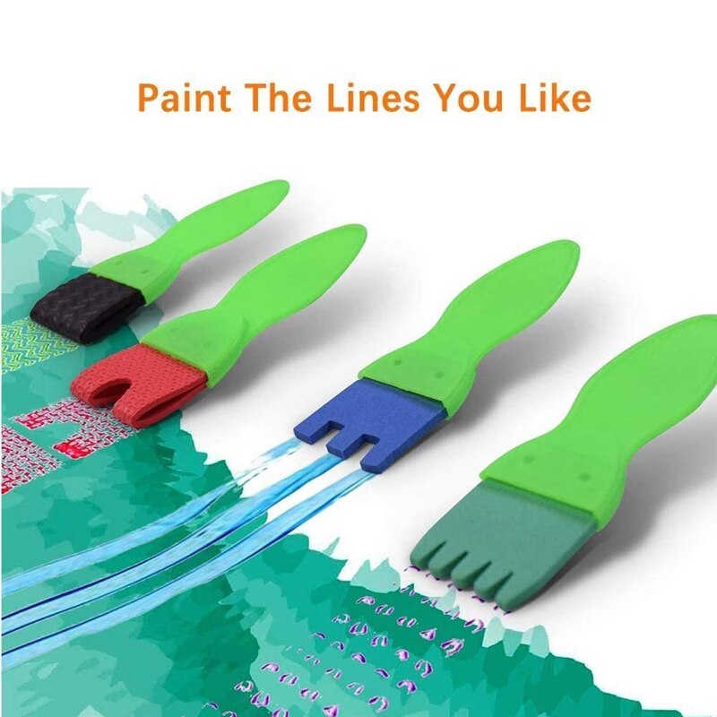 Sponge Paint Brushes Kits, 43 Pcs Kids Painting Brushes Drawing Tools Kits, DIY Paint Sets For Kids Arts And Crafts