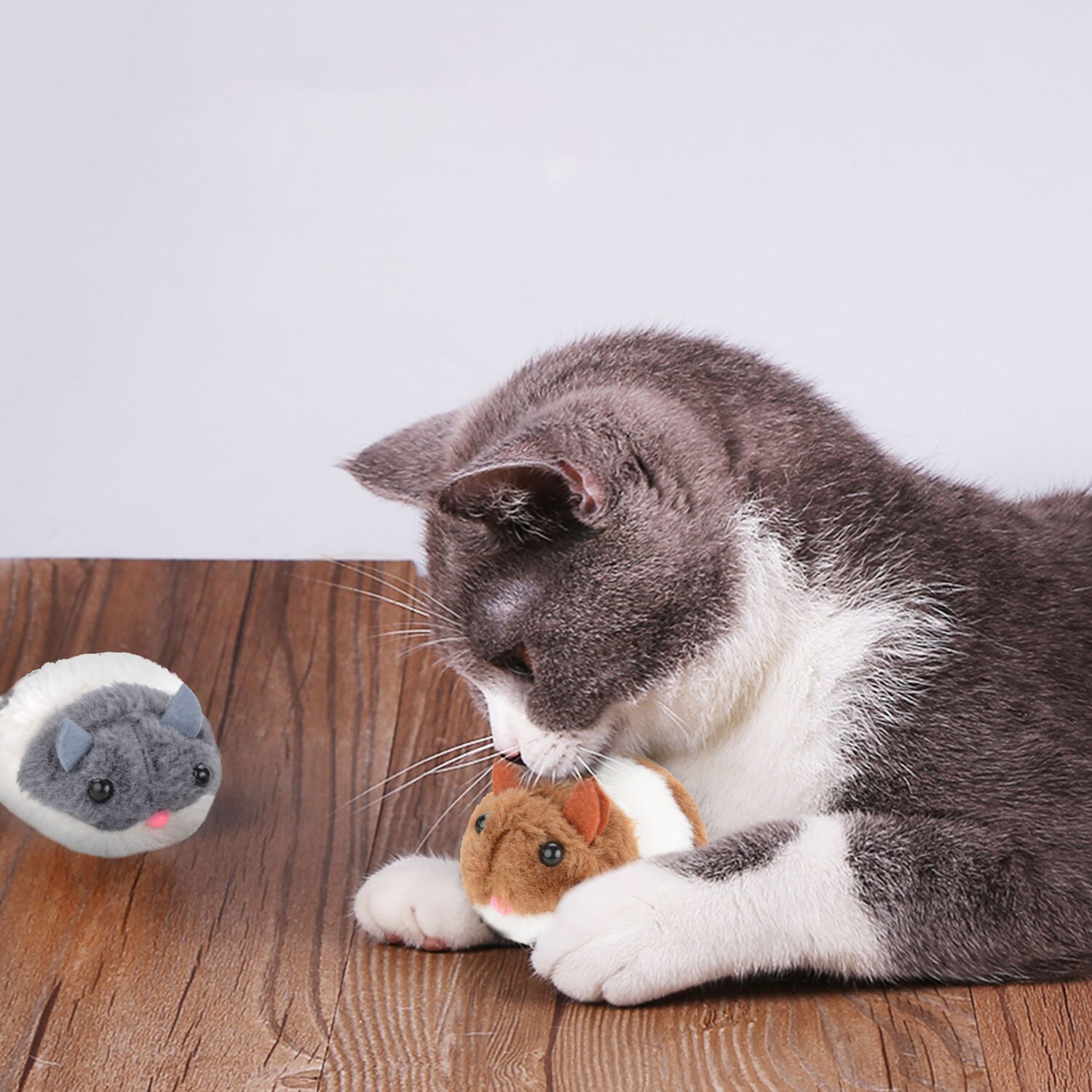 1pc Kapmore divertido gato juguetes mordedura-resistente a la forma de ratones vibrante movimiento juguete interactivo para gatos mordedores de juguete para gatos mascotas