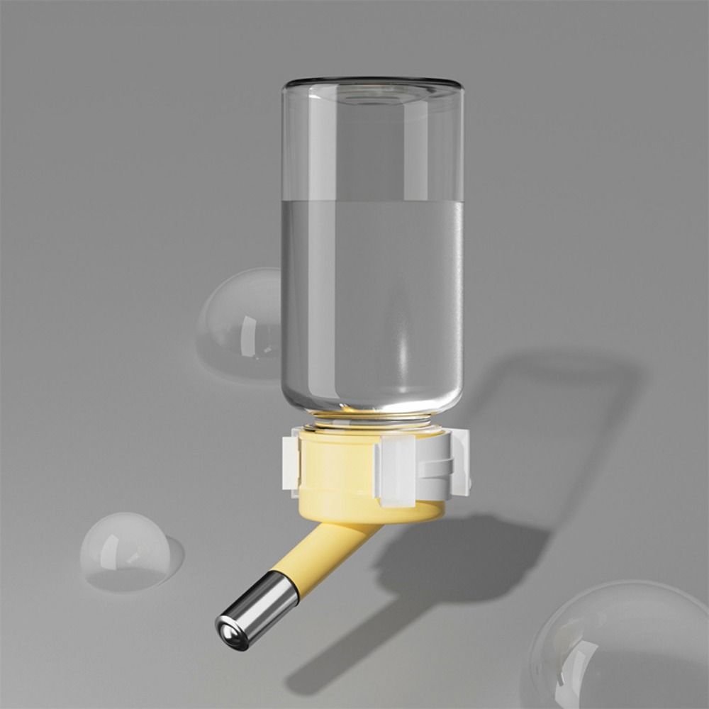 Automatic Hamsters Water Bottle Hanging Water Dispenser Bead Head Watering Bottle Drinking Supply for Small Animals: L / Light Grey