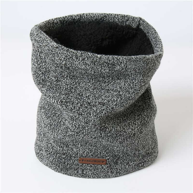 Hommes hiver écharpe tricot fourrure anneau foulards pour les femmes en plein air épais unisexe Snood Sport cou écharpes