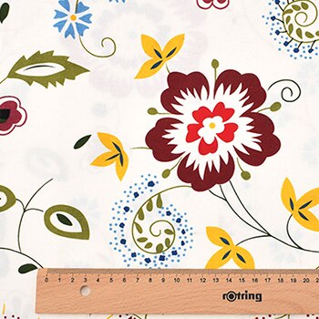 Chainho, blomsterserie, trykt bomullslinstoff for quilting og sying av sofa/duk/møbeltrekk/putemateriale: A 1 stk 50 x 150