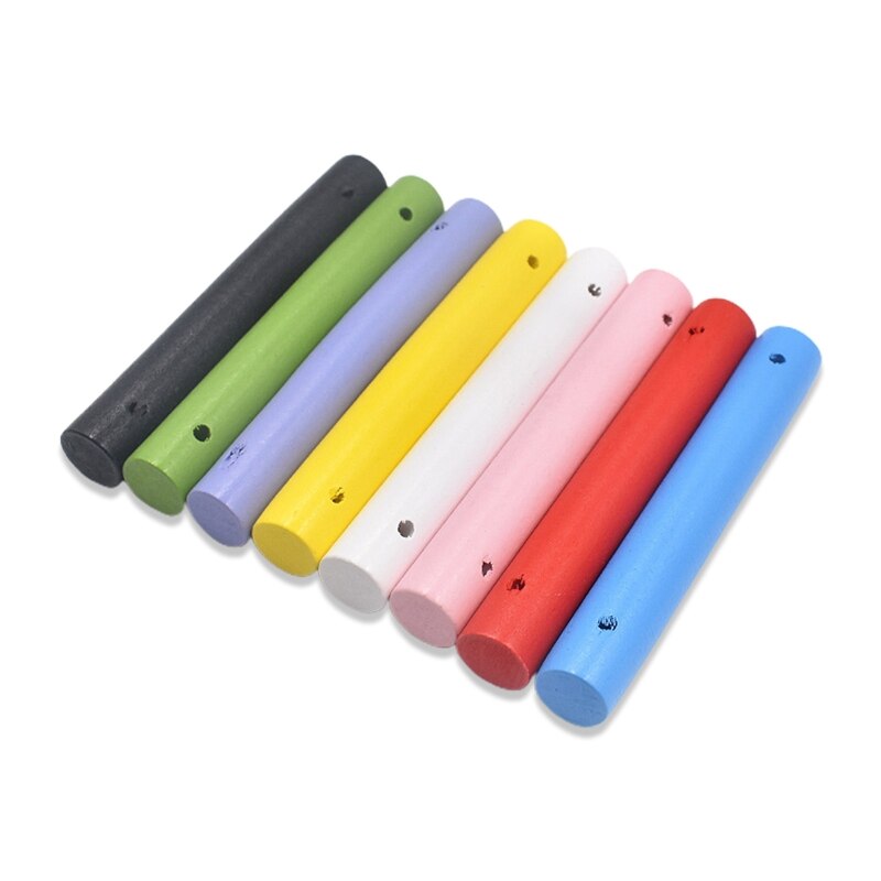 Juego de varillas de madera de colores para manualidades, perca, loro, escalada, ramas, varilla de pie, juguetes de columpio para pájaros, 8 unids/set por juego: L