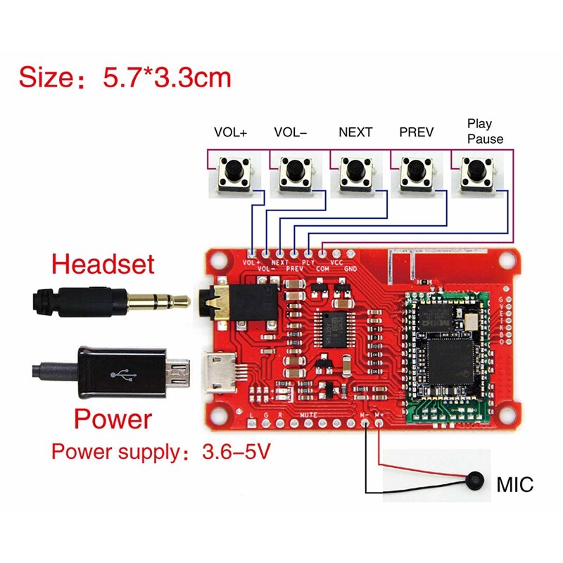 Bluetooth Power Amplifier Module 5.0 Audio Receiver APTX Speaker Audio Amplifier Lossless Low Power Consumption QCC3031