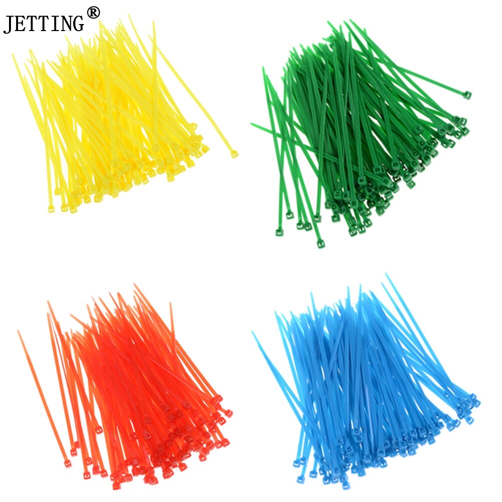 100 Stks/pak 3*100Mm Kleurrijke Fabriek Standaard Zelfblokkerende Plastic Nylon Kabelbinders, wire Zip Tie