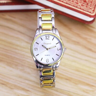 2022 Vrouwen Mannen Koppels Liefhebbers Rvs Quartz Horloges Goud Gecontracteerd Business Jurk Luxe Water Proof Horloges: white women