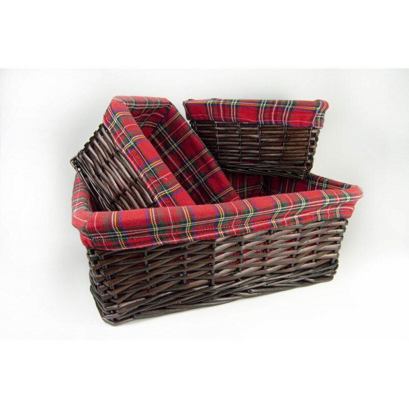 SET DE 3 CESTAS JOCCA DE MIMBRE CON FORRO DE TELA PARA EL HOGAR. CESTA DE ALMACENAMIENTO PARA CUARTO BEBE. CESTA DECORACIÓN RECTANGULAR PARA JOYAS. CANASTOS DE MIMBRE PARA JUGUETES. CANASTA ORGANIZADORA LIBROS. .