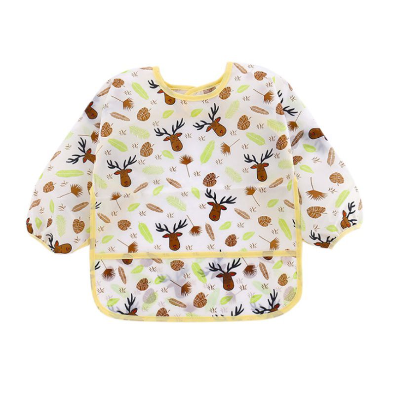 Haklappar med ärmar vattentäta unisex haklappar anti-dressing haklappar baby dregla haklappar måla förkläde haklappar för spädbarn småbarn